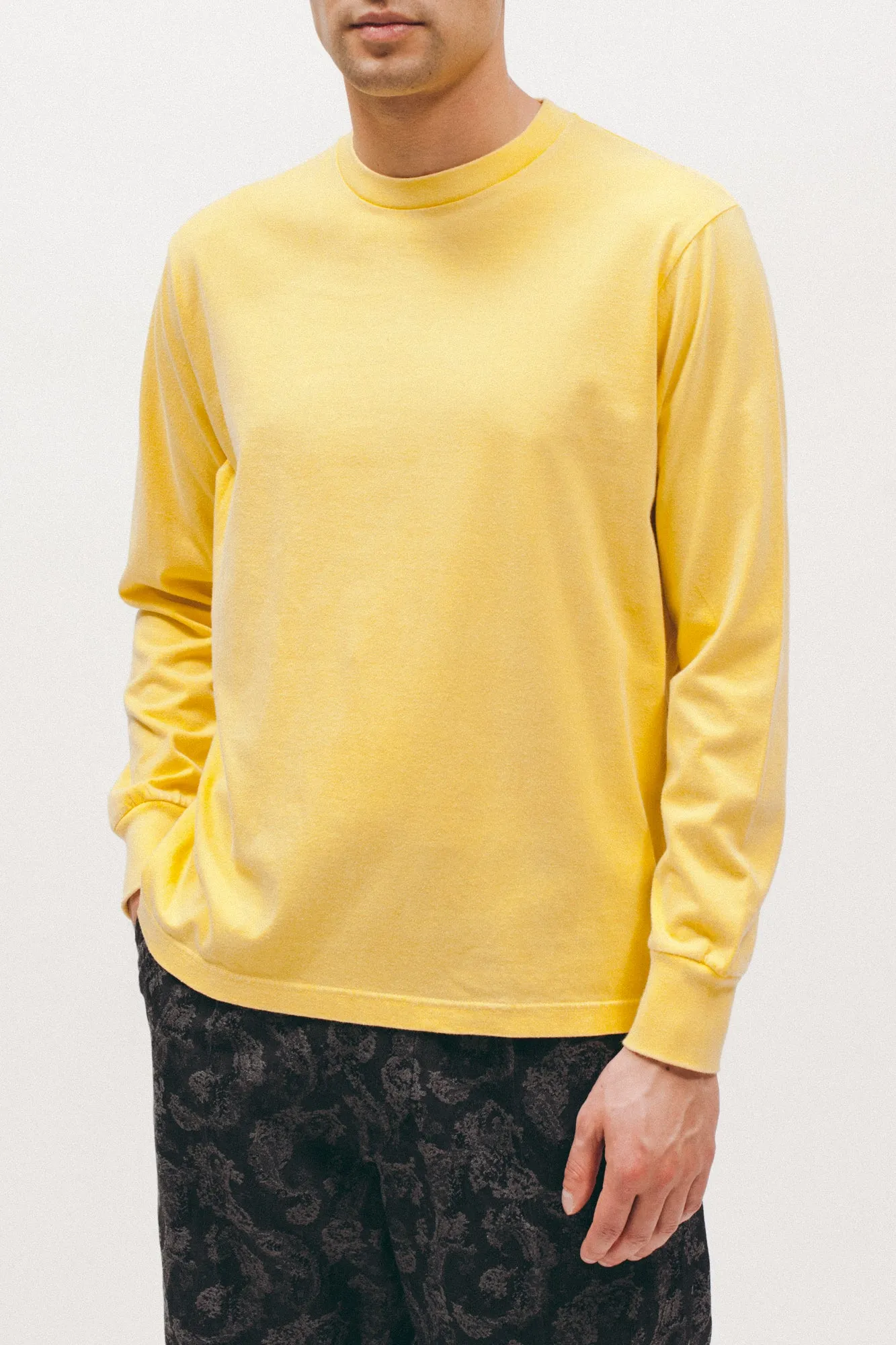 Natural Dyed Block L/S Jersey - Lemon