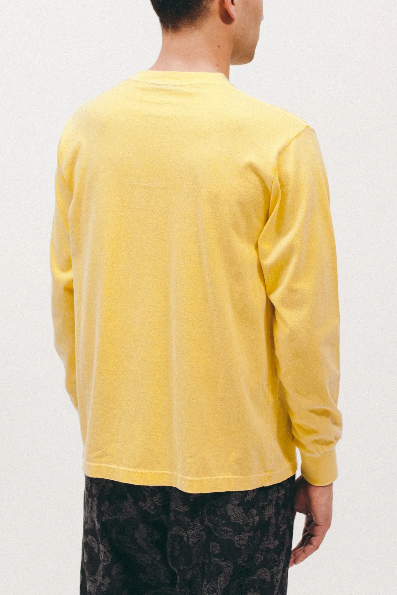 Natural Dyed Block L/S Jersey - Lemon