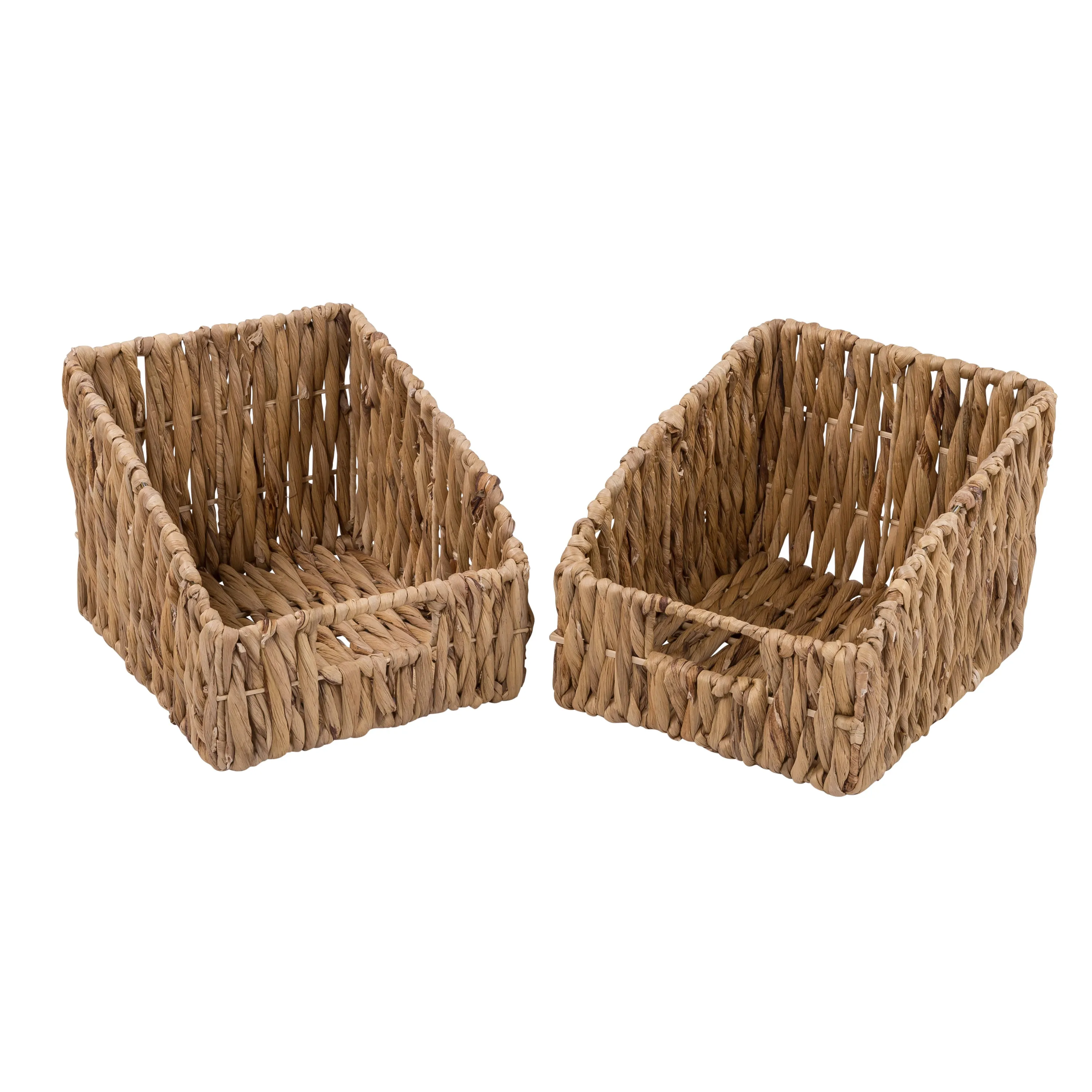 Natural Wicker Open Storage Baskets (Set of 2)