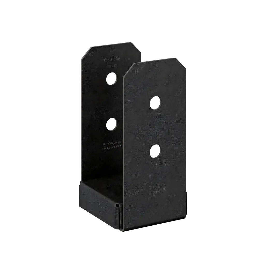 Outdoor Accents® Avant Collection ZMAX®, Black Powder-Coated Post Base for 4x4 (Pack of 8)