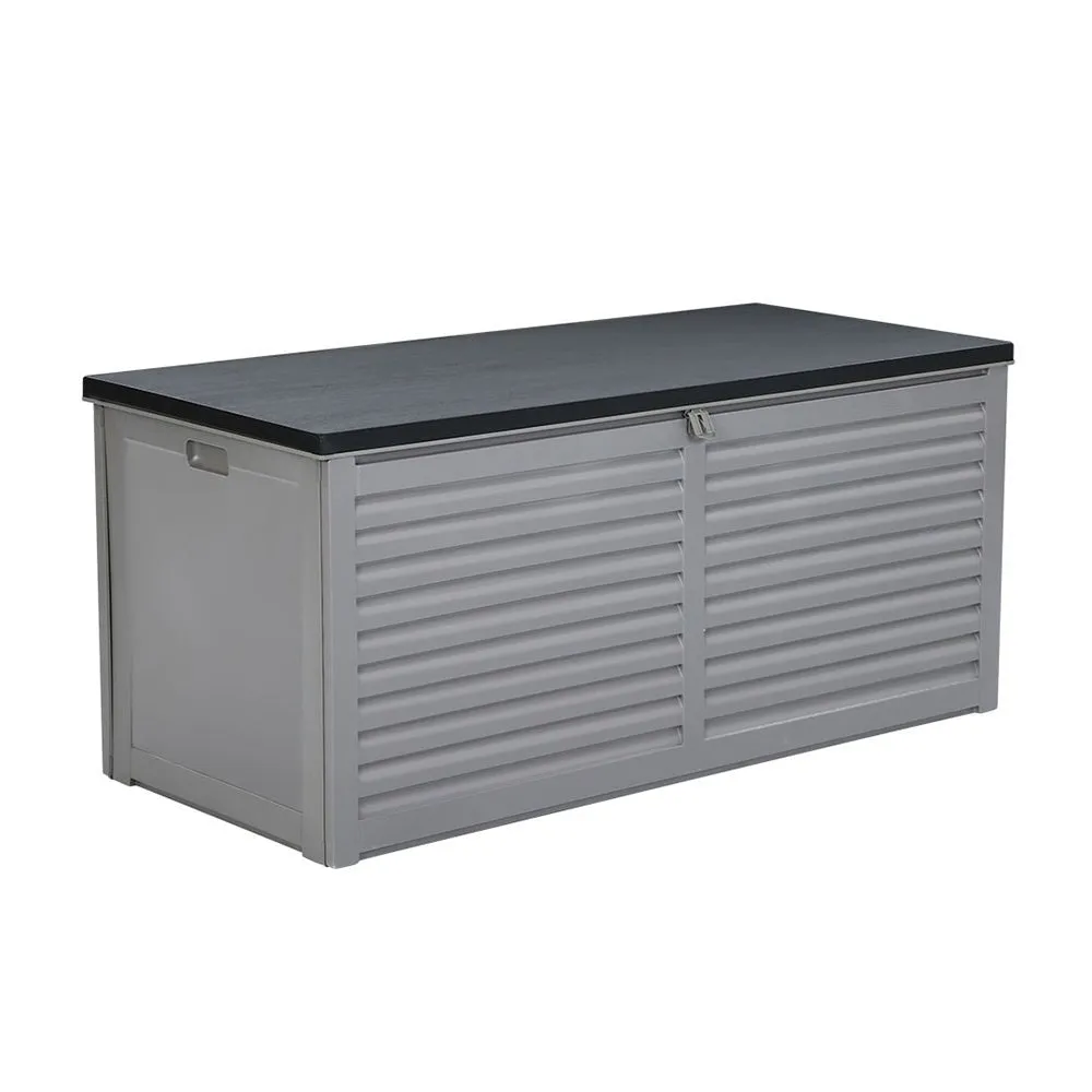 Outdoor Storage Box 490L Container Lockable Garden Bench Tools Toy Shed Black