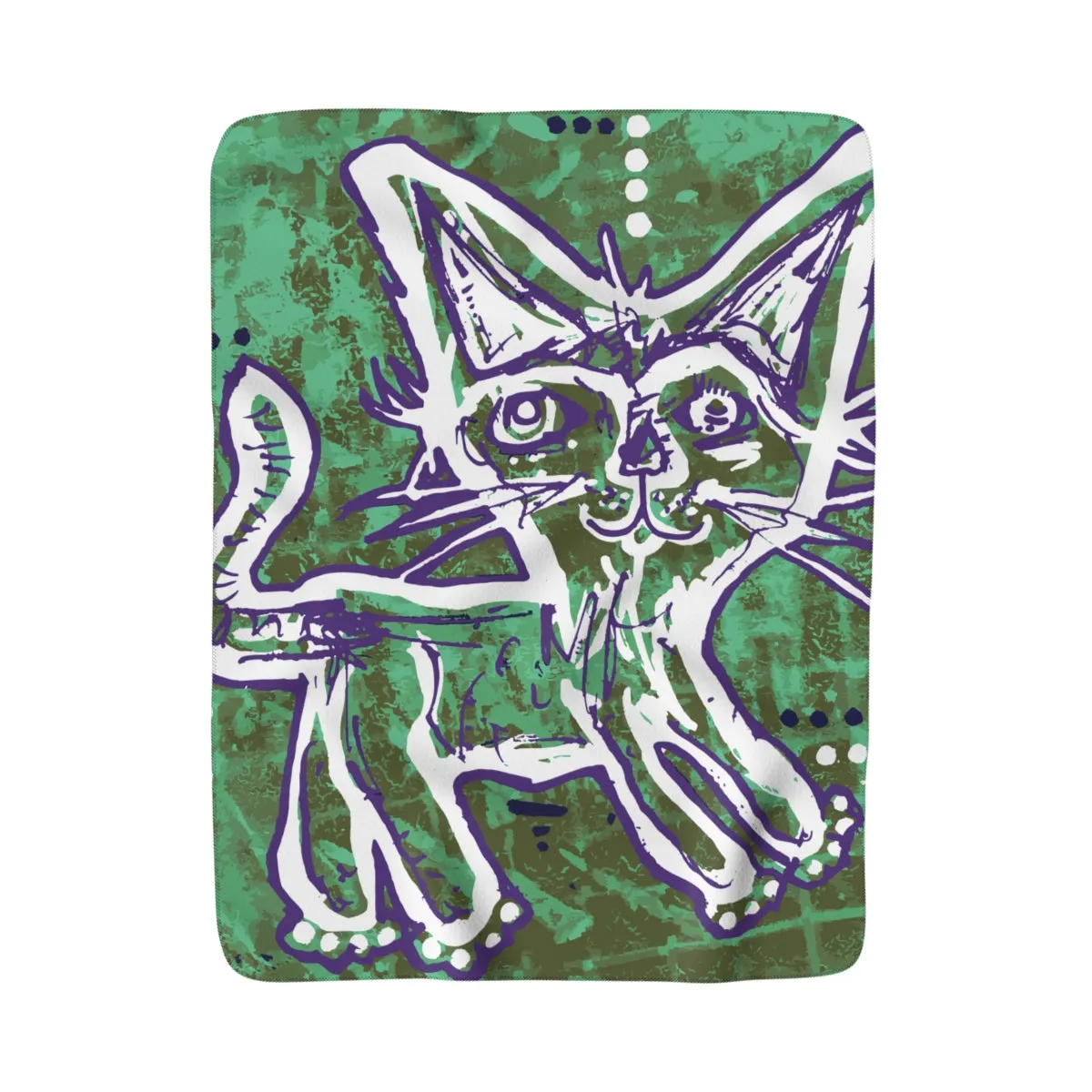 P8N Kitty Cat Sherpa Fleece Blanket Youth Artist Collaboration