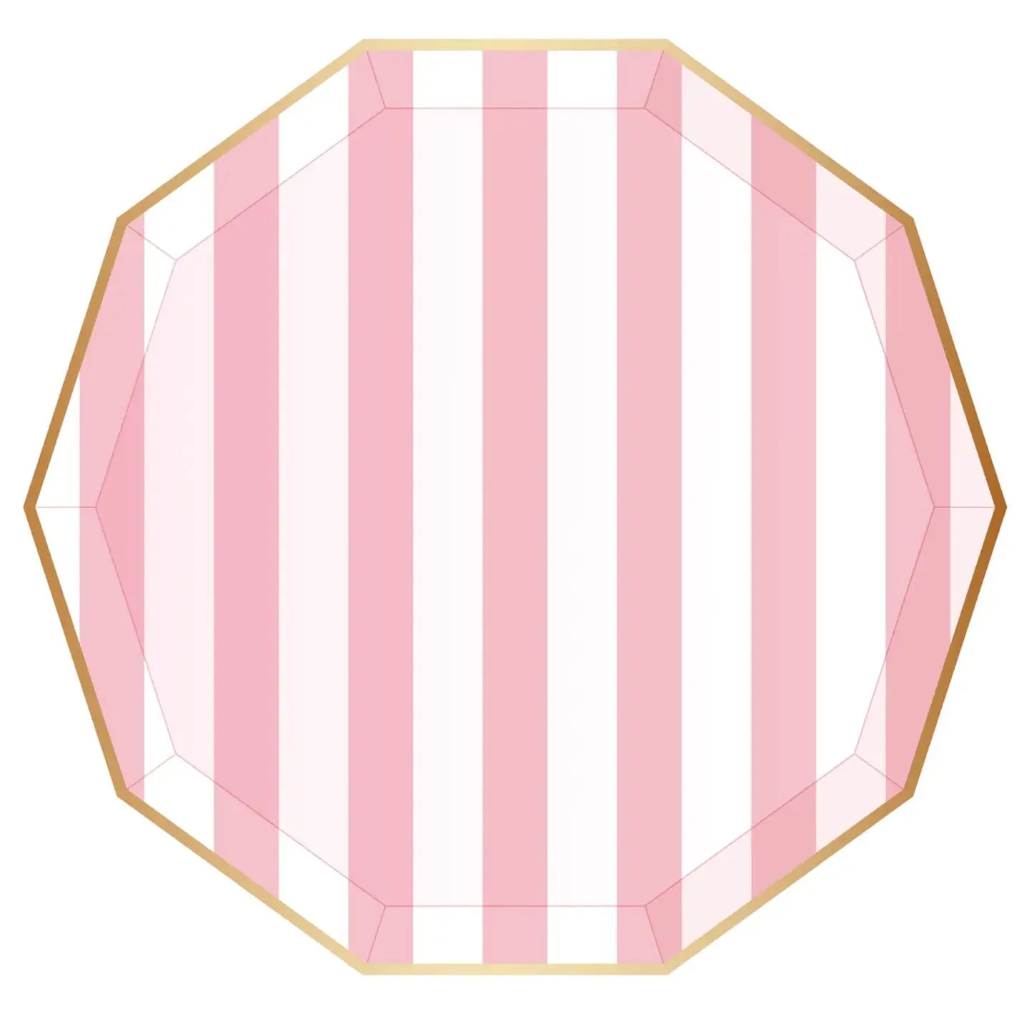 Petal Pink Cabana Stripe Party Plates x 8