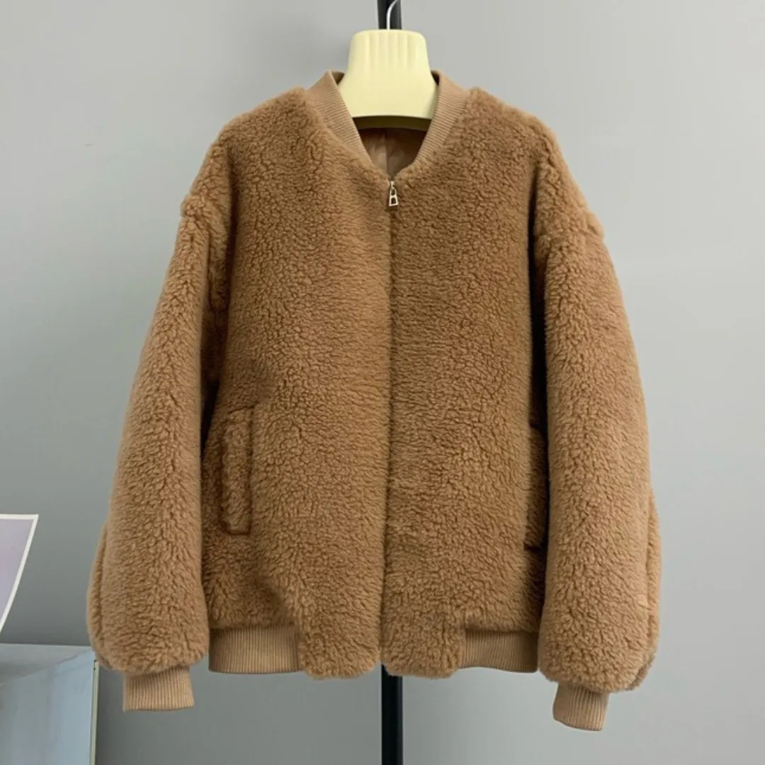 Pre Order: Faux Fur Zip Up Oversized Jacket