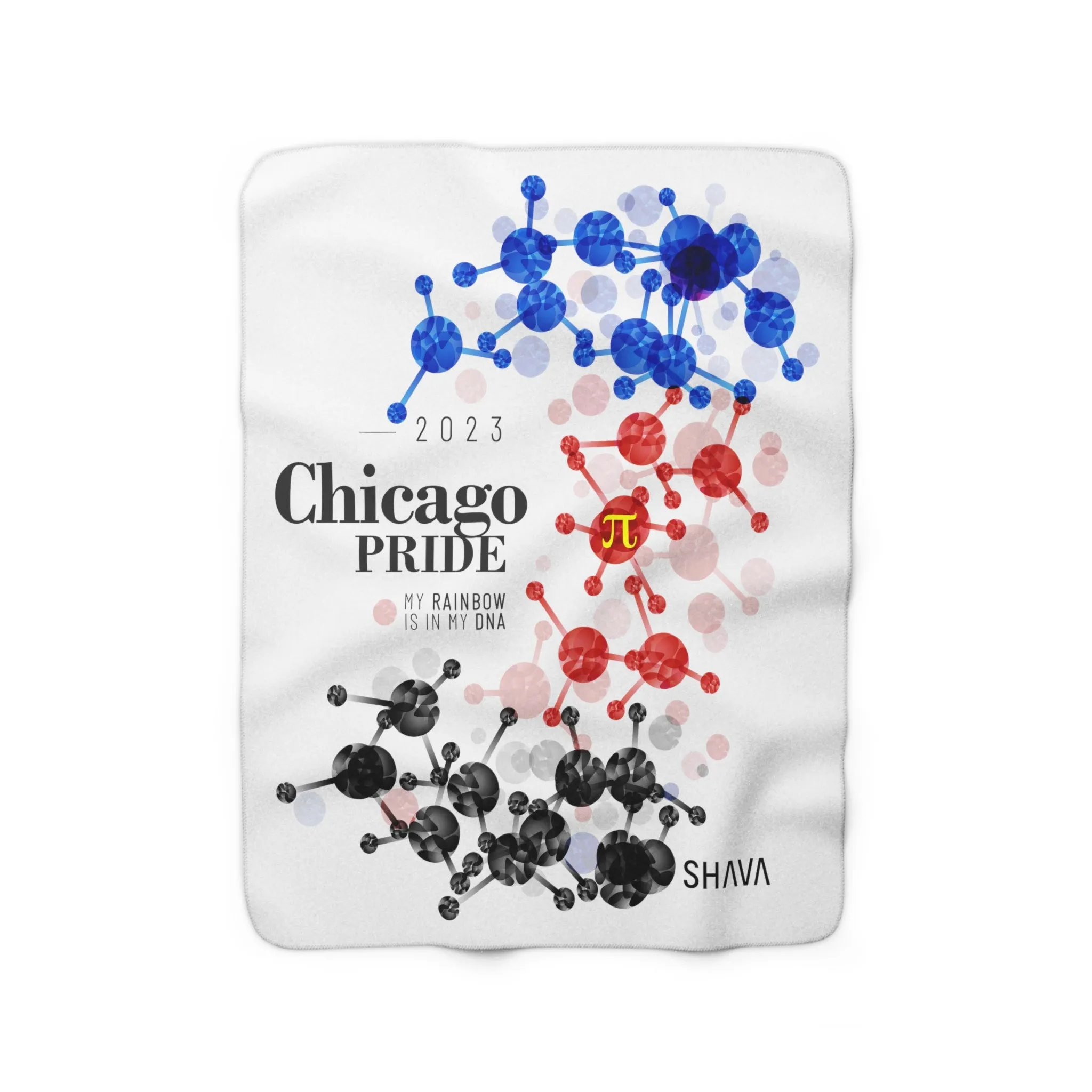 SHAVA CO Polyamory Flag 2023 Pride, Chicago Sherpa Fleece Blanket - My Rainbow Is In My DNA