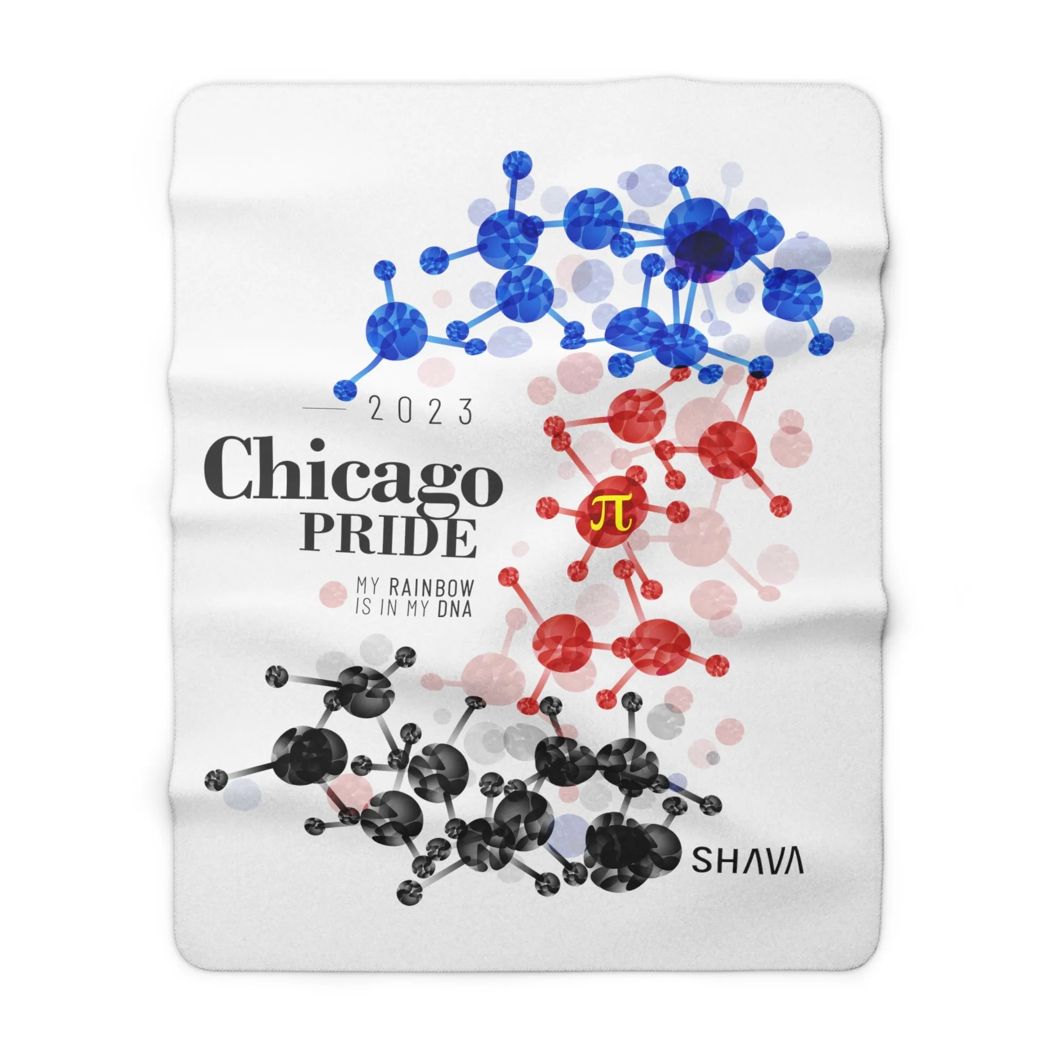 SHAVA CO Polyamory Flag 2023 Pride, Chicago Sherpa Fleece Blanket - My Rainbow Is In My DNA