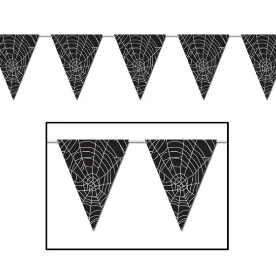 Spider Web All Weather Pennant Flag Banner 27cm x 3.66m Each