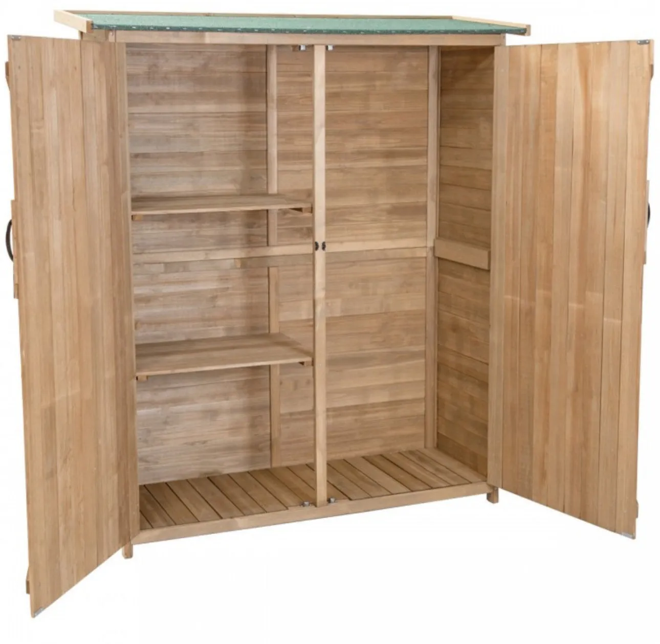 Super Duty Outdoor Wooden Storage Shed | Double Lockable Doors | 64Inch | Tool Shed | Patio