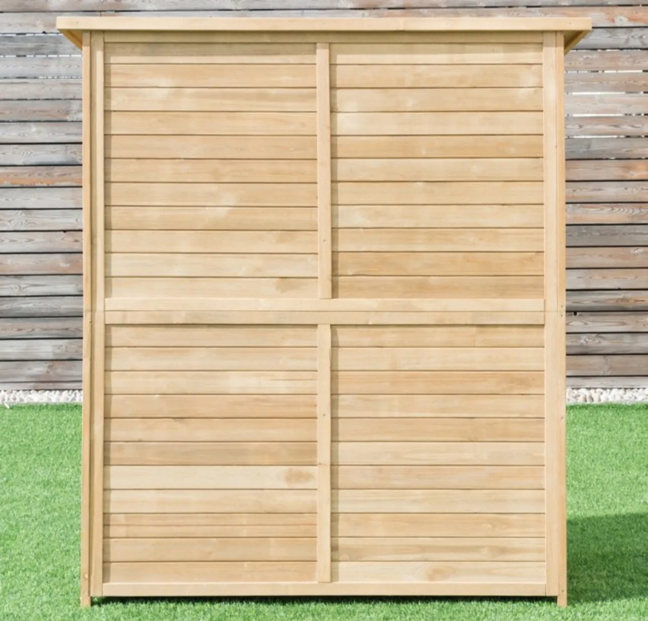 Super Duty Outdoor Wooden Storage Shed | Double Lockable Doors | 64Inch | Tool Shed | Patio