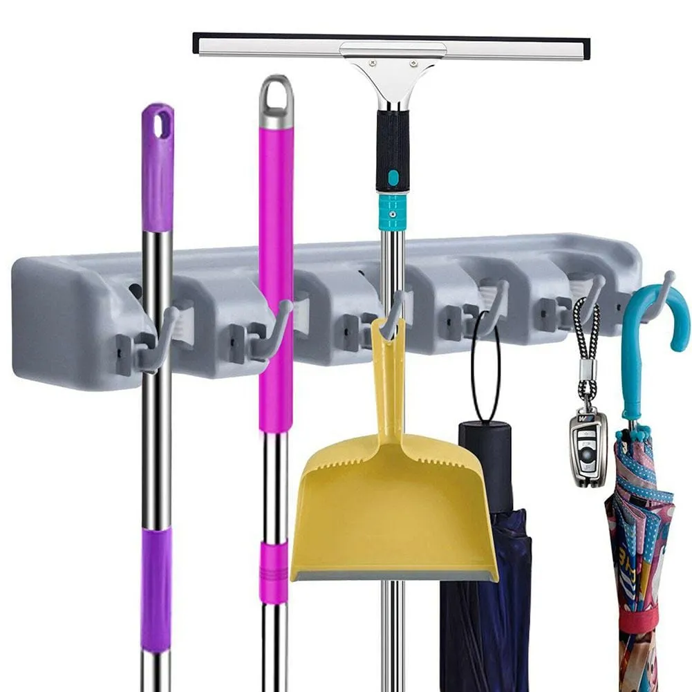 WALL MOUNTED MOP & BROOM HOLDER