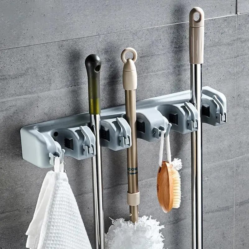 WALL MOUNTED MOP & BROOM HOLDER