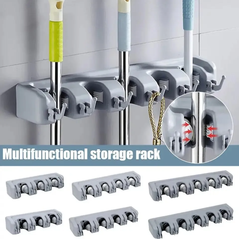 WALL MOUNTED MOP & BROOM HOLDER