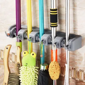 WALL MOUNTED MOP & BROOM HOLDER