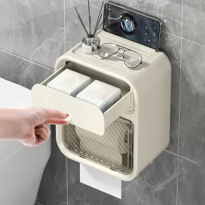 WALL MOUNTED TISSUE HOLDER WITH DRAWER