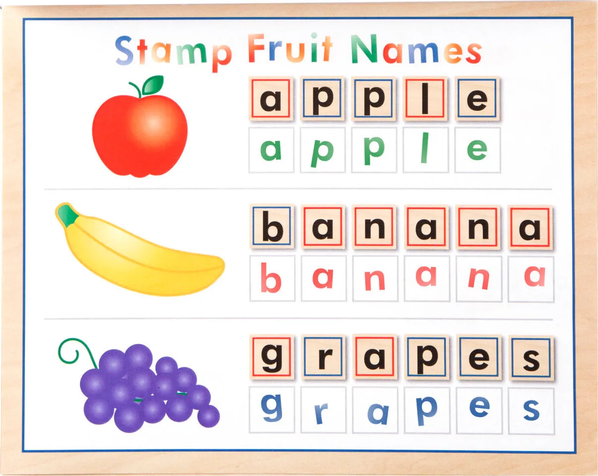 Wooden ABC Activity Stamp Set